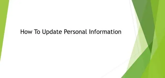 How to update personal information?
